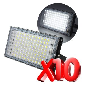 Alternative view of 10 Reflectores Led 100w Slim Luz Blanca P/ Exterior 110v