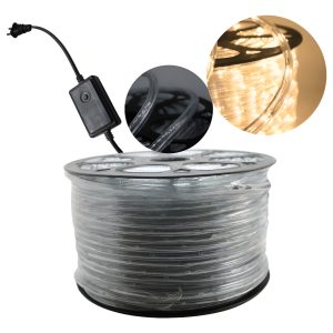 50 Mts De Manguera Tira Led Blanco Cálida Completa