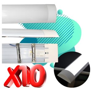 Paquete De 10 Lamparas Led Mini Gabinete 60cm 25w Luz Blanca
