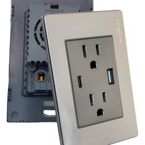 Pack 2 Contacto Duplex + 2 Usb/ C Doble 15 A. 125/250v Gris