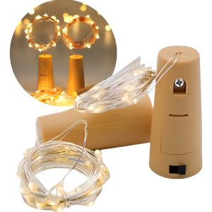 10 Corchos Led Luz Calida, Recicla, Decora, Fiestas Bodas Y+
