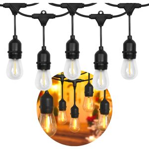 Serie De Luces Vintage Exterior Con Focos Renovables 7.5 Mts