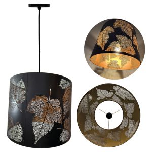 Super Lampara Colgante Hojas Cobre 127v Redonda 1 Foco