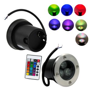 Super Lampara Sumergible Rgb Satinado 3w Ip68 Con Control