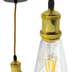 Soquet Industrial Vintage Minimalista Metálico Socket Dorado