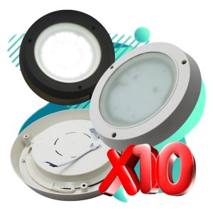 Alternative view of Pack De 10 Lampara De Sobreponer Led 18w (150w) 22 Cm Blanca