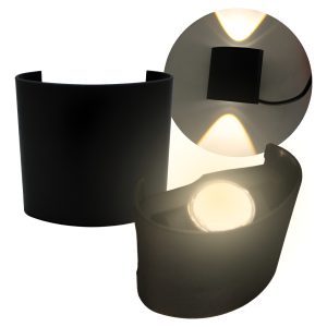 Paquete 2 Arbotantes Led 4w Negro Luz Blanca Cálida 3000k