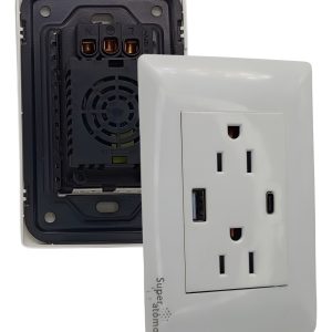Contacto + 2 Tomas Una Usb Y Tipo C 2.1 A 110/250v Blanco