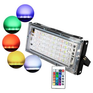 Paquete De 5 Reflectores Rgb 50w Multicolor Led