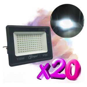 Alternative view of 20 Reflectores Led 100w Slim Luz Blanca P/ Exterior 110-220