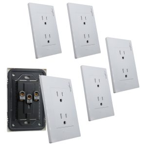 Paquete De 5 Contactos Duplex Con Placa Blanca Completos 2p