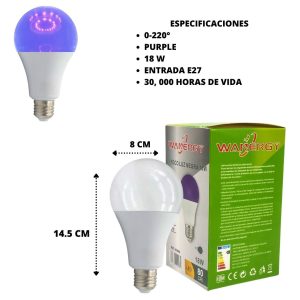 Alternative view of Super Foco Led Luz Negra 18 W (180 W)