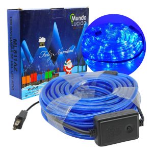 Manguera Serie Exterior Led 10 Mts 5 Cambios Luz Color Azul