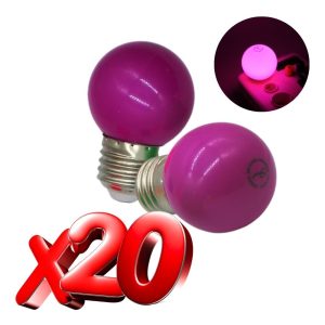 Alternative view of Pack 20 Focos Led Mini Bombilla De Colores E27 Morados