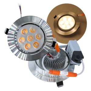 24 Lamparas Led 7w Empotrar Dirigible Satinada Luz Calida