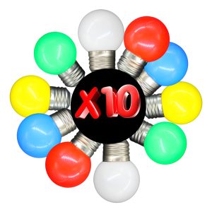 10 Focos Led Color G45 Rosca Normal Decorativo E27 Variado