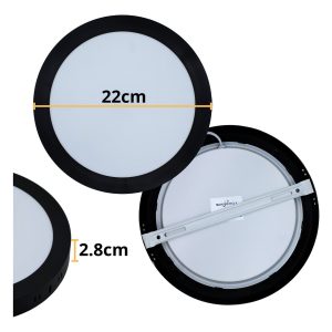 Alternative view of Lampara De Sobreponer Led 18w (150w) Aro Negro Luz Blanca