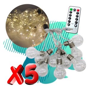 Alternative view of Pack 5 Series Luces Led Vintage Tipo Bombilla 3m Decorativa