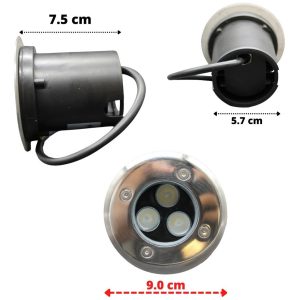 Alternative view of Lampara Empotrado Led 3w Para Piso Blanca Frio 6500k
