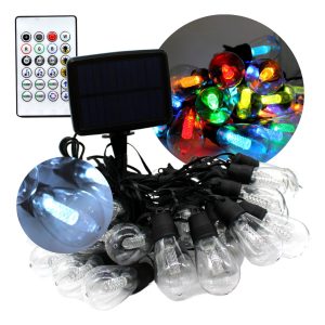 Serie Guirnalda Solar Rgb 12m Y 30 Focos Control Super Smart