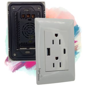 Alternative view of Contacto + 2 Tomas Una Usb Y Tipo C 2.1 A 110/250v Blanco