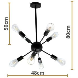 Alternative view of Lampara Candil Colgante Satelite 8 Luces Minimalista Vintage