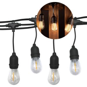 Serie De Luces Led 10 Focos Renovables 5m Guirnalda E27 Ext