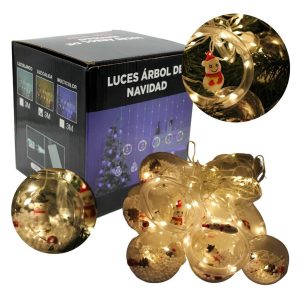 Super Serie De Led Cascada Aros Y Esferas Muñeco De Nieve