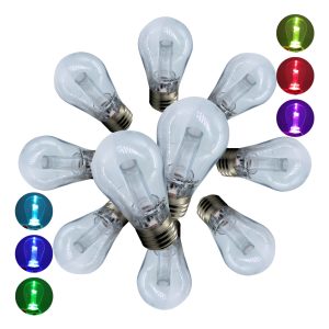 Paquete De 10 Focos Led Vintage 5w Rgb Multicolor 500lm