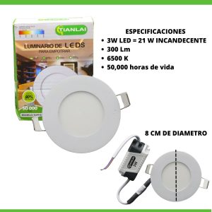 Alternative view of 11 Lamparas De Empotrar Led 3w , Plafon Luz Blanca 6500.