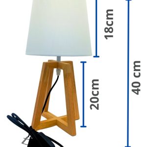 Alternative view of Lampara De Buro Madera Entrada E27 Pantalla Blanca Oferta