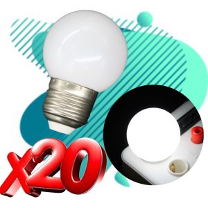 Alternative view of 20 Focos Led Color G45 Rosca Normal Decorativo E27 Blanco