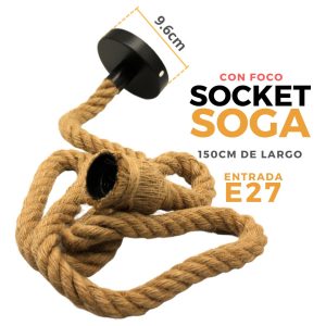 Alternative view of Lampara Vintage Soga Con Foco Soquet Y Cuerda Moldeable Led