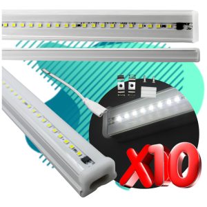 Alternative view of Paquete De 10 Regletas Led Luz Blanca 12w 60cm Y Accesorios