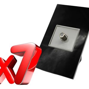 Pack De 7 Placas Negro Elegante Apagadores Y Contactos