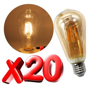 Alternative view of Pack 20 Foco Vintage Led Luz Calida E27 Edison
