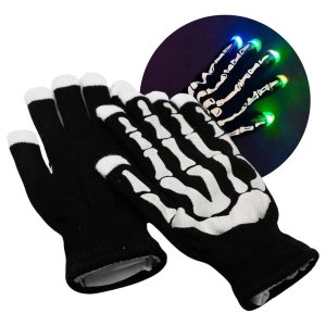 Guantes Navidad Halloween Fiesta Con Luces Led Multicolor