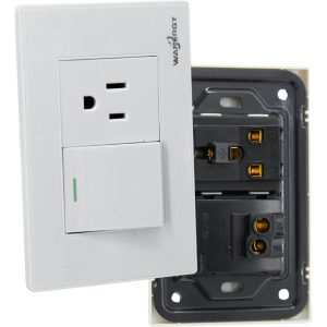 Paquete De 10 Placas Con 1 Apagador Y 1 Contacto Completos Color Blanco
