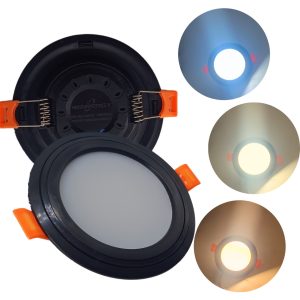 Lampara De Empotrar Led 5w Color Negro De 3 Tonos En 1