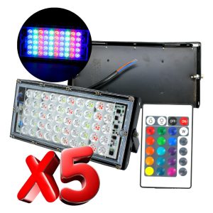 Alternative view of Paquete De 5 Reflectores Rgb 50w Multicolor Led
