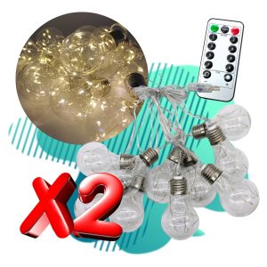 Pack 2 Series Luces Led Vintage Tipo Bombilla 3m Decorativa