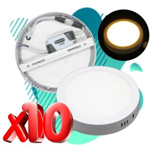 Alternative view of Paquete De 10 Lamparas Led De Sobreponer 12w Luz Calida 100w