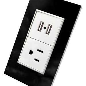Contacto Duplex + 2 Tomas Usb Doble 15 A. 125/250v Negro
