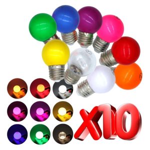 Alternative view of Pack 10 Focos Led Mini Bombilla De Colores E27 Decoración