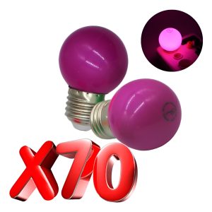 Pack 70 Focos Led Mini Bombilla De Colores E27 Morados