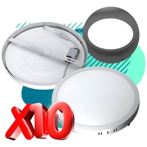 Paquete De 10 Sobreponer 24w Redonda