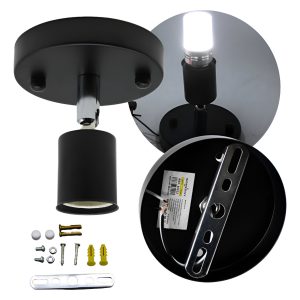 Soquet Metalico Dirigible Entrada E27 Color Negro Oferta
