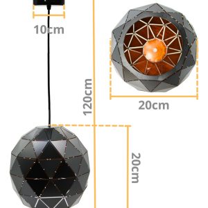 Alternative view of Lampara Colgante Decorativa Moderna Esfera Metalica E27