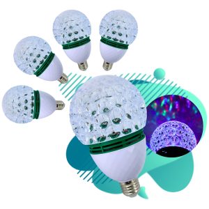 Paquete De 5 Focos Giratorio Led Multicolor Fiesta 5w