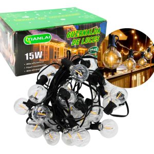 Guirnalda Vintage 15 Focos Led E27 8.6 M Decorativa